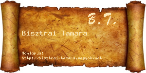 Bisztrai Tamara névjegykártya